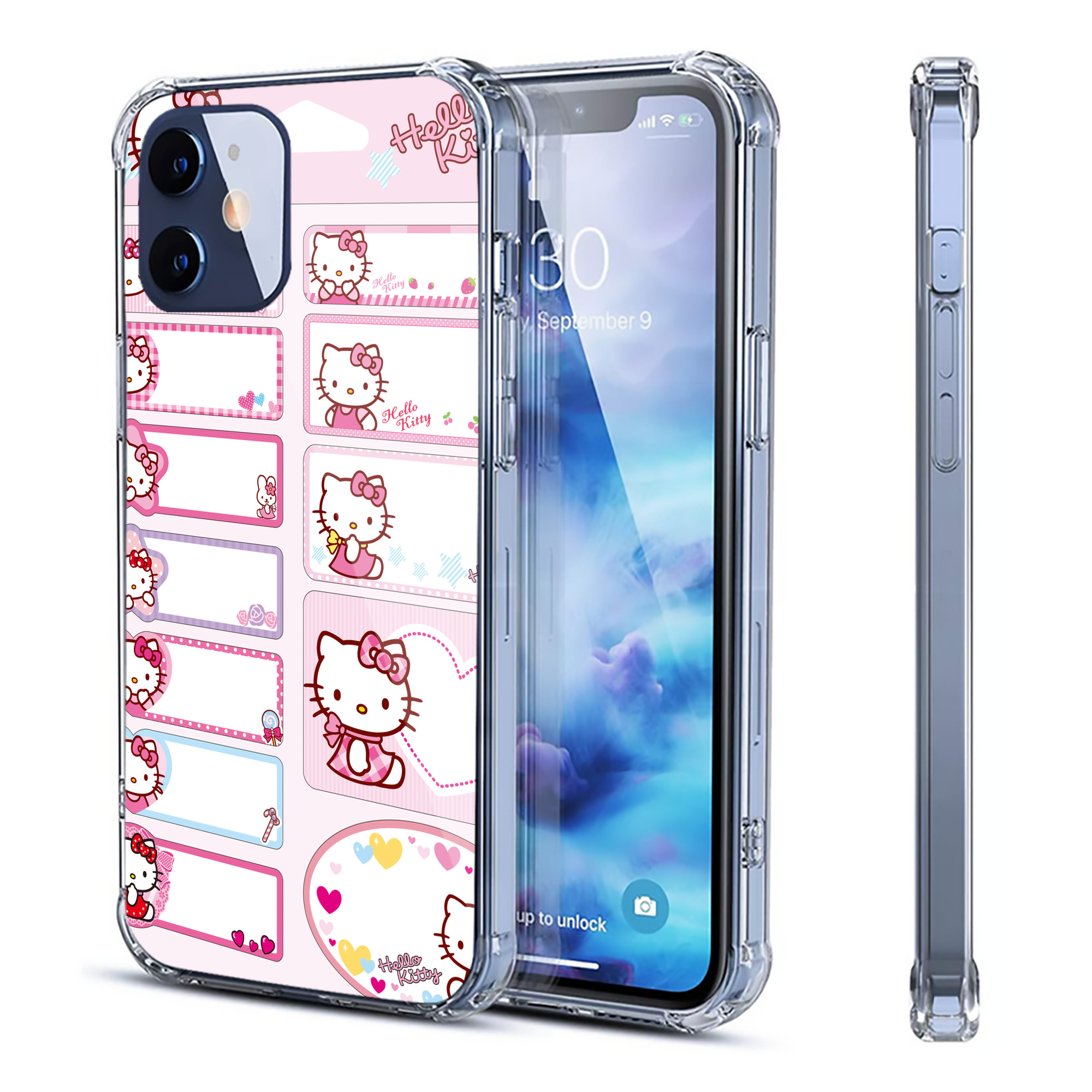 （画像用） Hello Kitty ハローキティ 【iPhone 12シリーズ対応】透明スマホケース（クリアソフトケース）